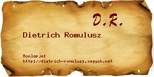 Dietrich Romulusz névjegykártya
